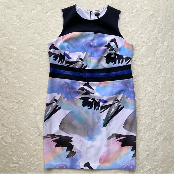 G.I.L.I plus size water color sheath dress Ponte scuba exposed zipper size 22 - Picture 11 of 11